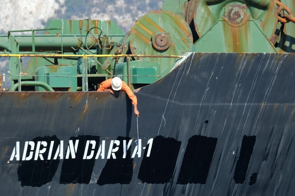 Tàu chở dầu Adrian Darya của Iran. (Ảnh: AFP/TTXVN)