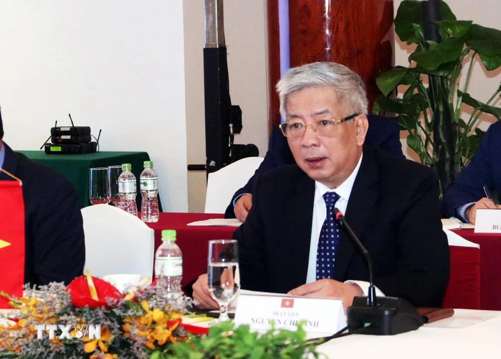 Thượng tướng Nguyễn Chí Vịnh, Thứ trưởng Bộ Quốc phòng đồng chủ trì Đối thoại Chính sách Quốc phòng Việt Nam-Thái Lan lần thứ 3. (Ảnh: Xuân Khu/TTXVN)