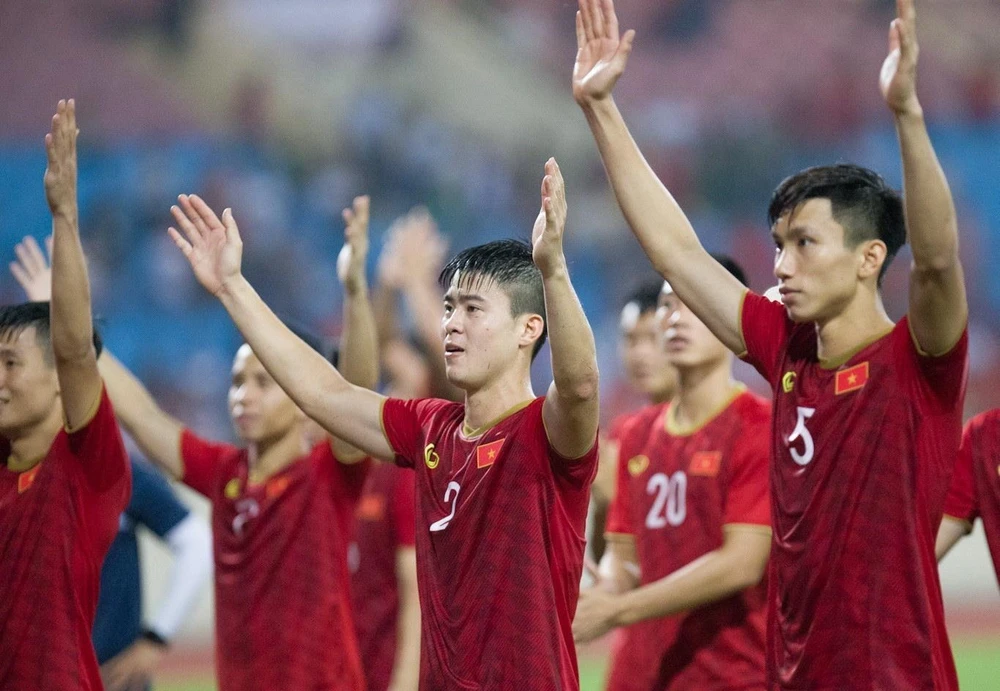 Đội tuyển Việt Nam hướng đến chiến thắng trước Indonesia. (Ảnh: Trọng Đạt/TTXVN)