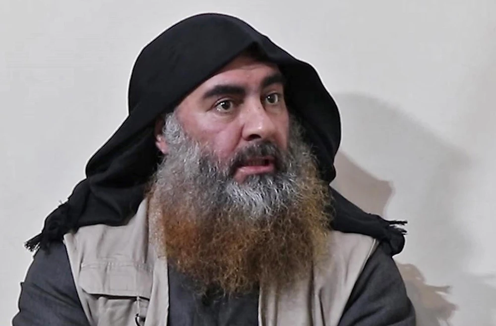 Trong ảnh: Thủ lĩnh IS Abu Bakr al-Baghdadi tại một địa điểm bí mật. (Ảnh: AFP/ TTXVN)