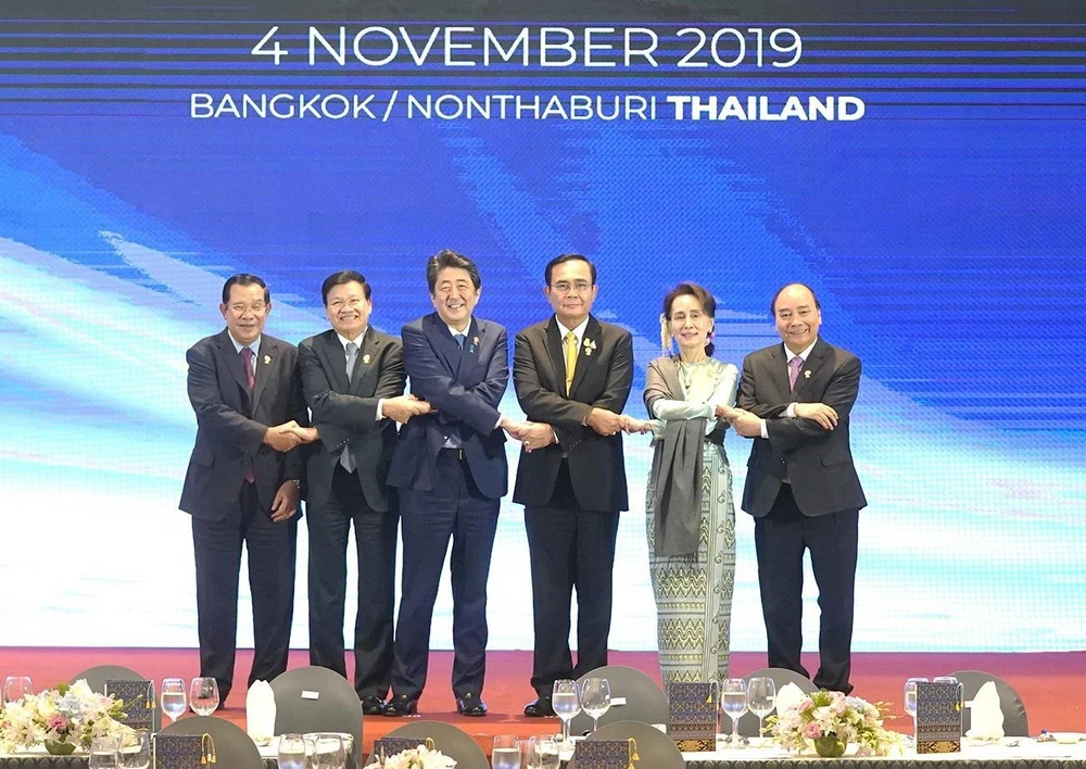 Thủ tướng Nguyễn Xuân Phúc dự Hội nghị Cấp cao Mekong-Nhật Bản lần thứ 11. (Ảnh: Thống Nhất – TTXVN)