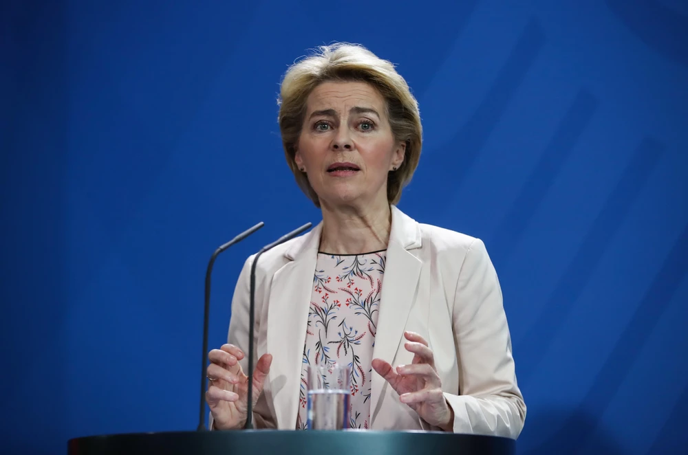 Chủ tịch đắc cử Ủy ban châu Âu (EU) Ursula von der Leyen. (Ảnh: THX/TTXVN)