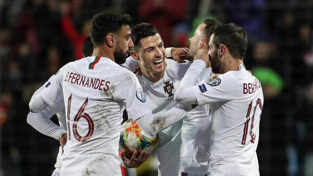 Ronaldo và tuyển Bồ Đào Nha giành vé dự vòng chung kết Euro 2020. (Nguồn: Getty Images)