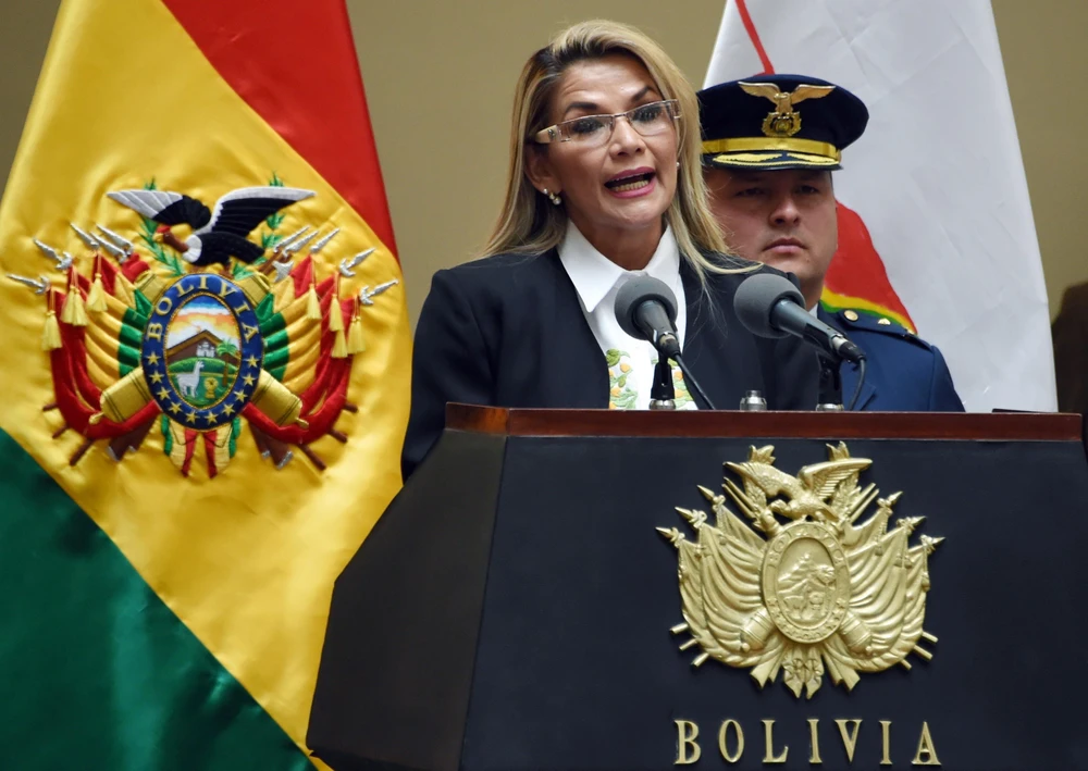 Tổng thống lâm thời tự xưng của Bolivia Jeanine Anez. (Ảnh: AFP/TTXVN)