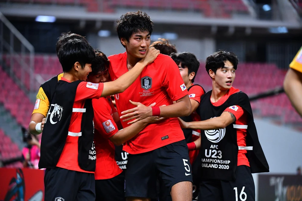 Jeong Tae-Wook (số 5) mang chức vô địch về cho U23 Hàn Quốc. (Nguồn: AFC)