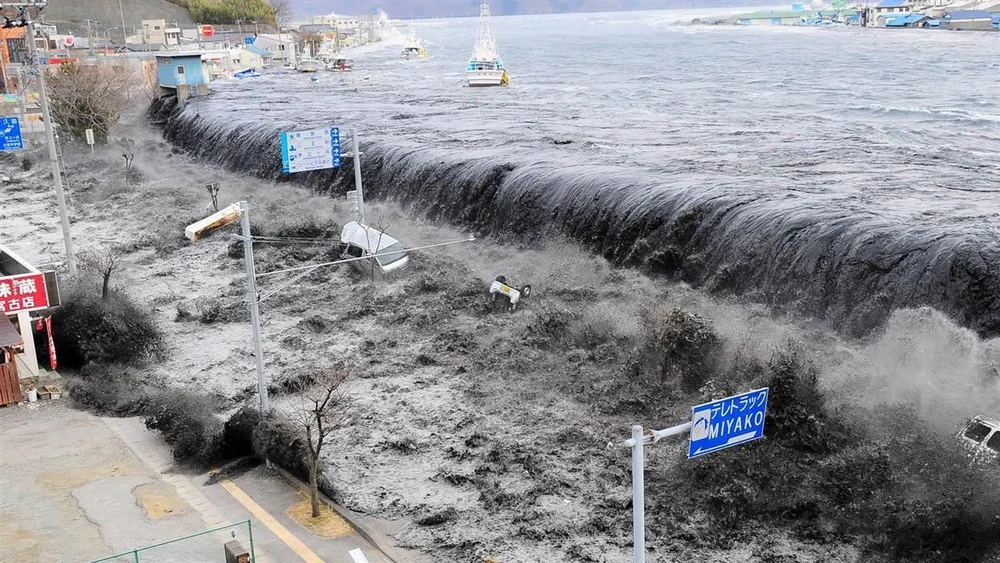 Hình ảnh Nhật Bản hứng chịu thảm họa động đất-sóng thần. (Nguồn: Getty Images)