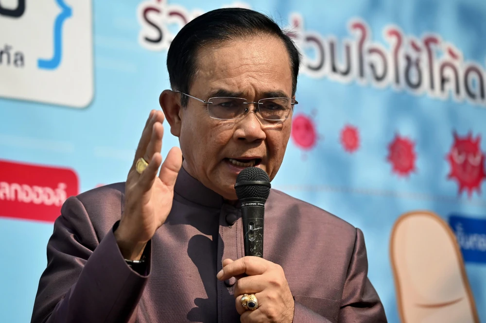 Thủ tướng Thái Lan Prayut Chan-o-cha phát biểu tại cuộc họp ở Bangkok. (Ảnh: AFP/TTXVN)