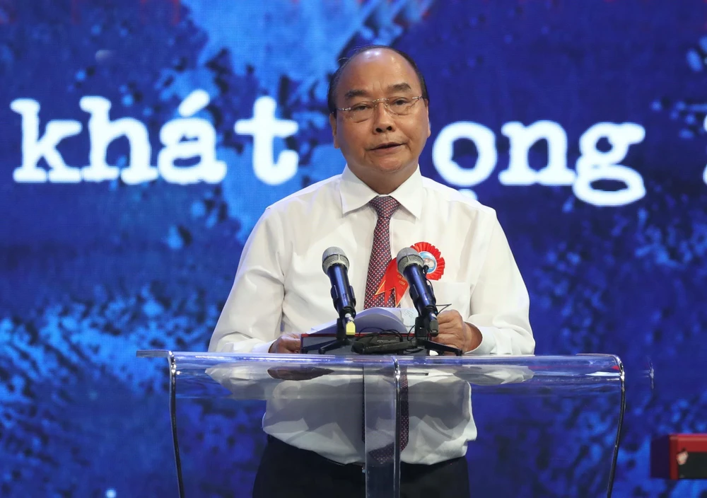Thủ tướng Nguyễn Xuân Phúc phát biểu tại Chương trình. (Ảnh: Thống Nhất – TTXVN)