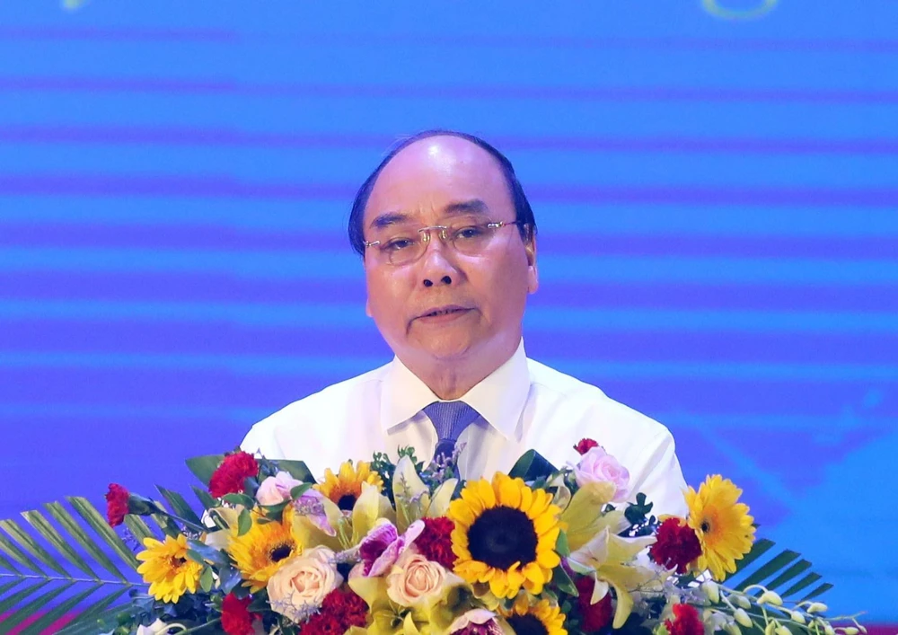 Thủ tướng Nguyễn Xuân Phúc phát biểu tại Lễ kỷ niệm. (Ảnh: Thống Nhất/TTXVN)