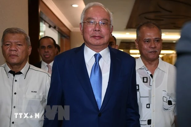 Cựu Thủ tướng Najib Razak tới tòa án ở Kuala Lumpur, Malaysia, ngày 19/8/2019. (Ảnh: AFP/TTXVN)