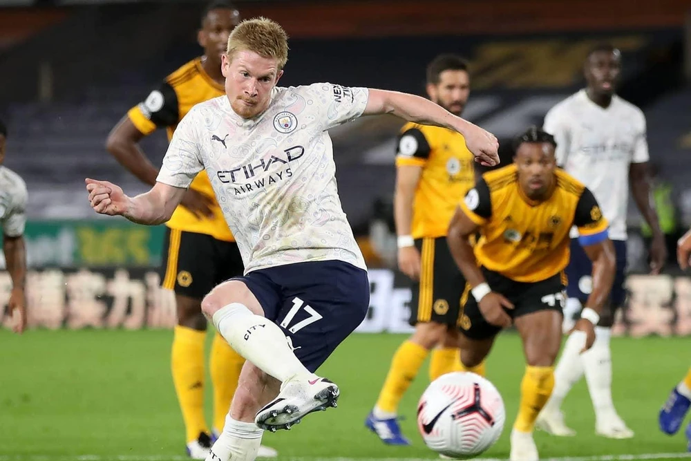 Kevin De Bruyne tỏa sáng giúp Man City chiến thắng. (Nguồn: PA)