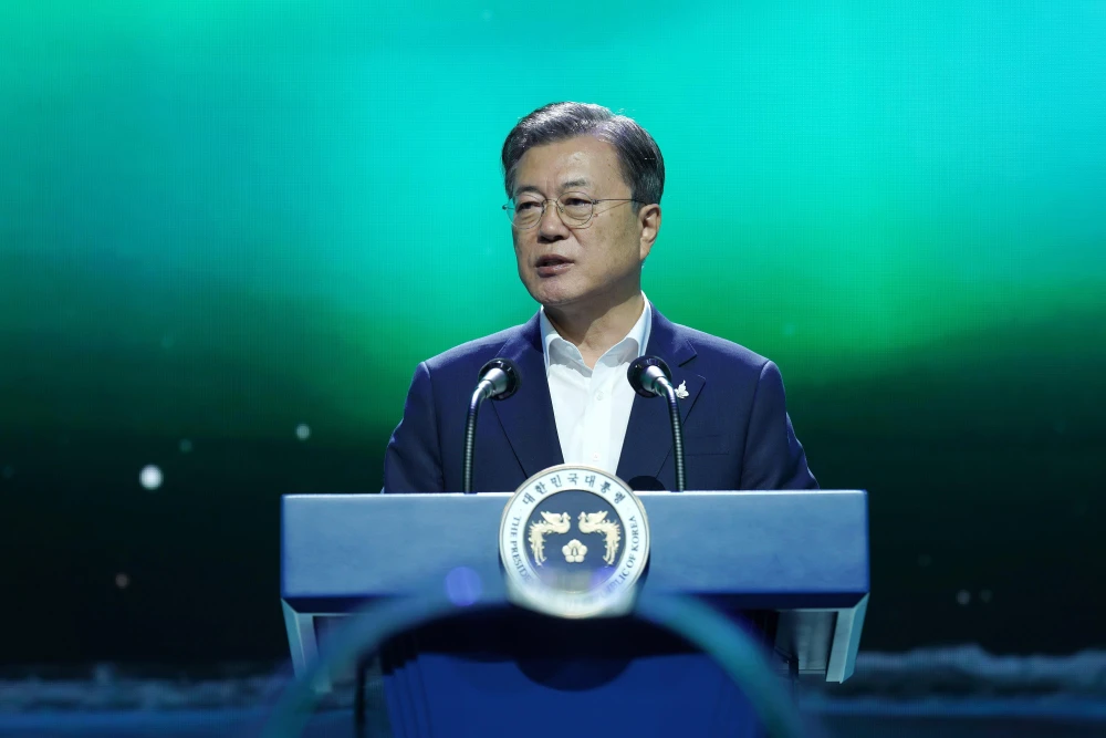 Tổng thống Hàn Quốc Moon Jae-in. (Ảnh: Yonhap/TTXVN)