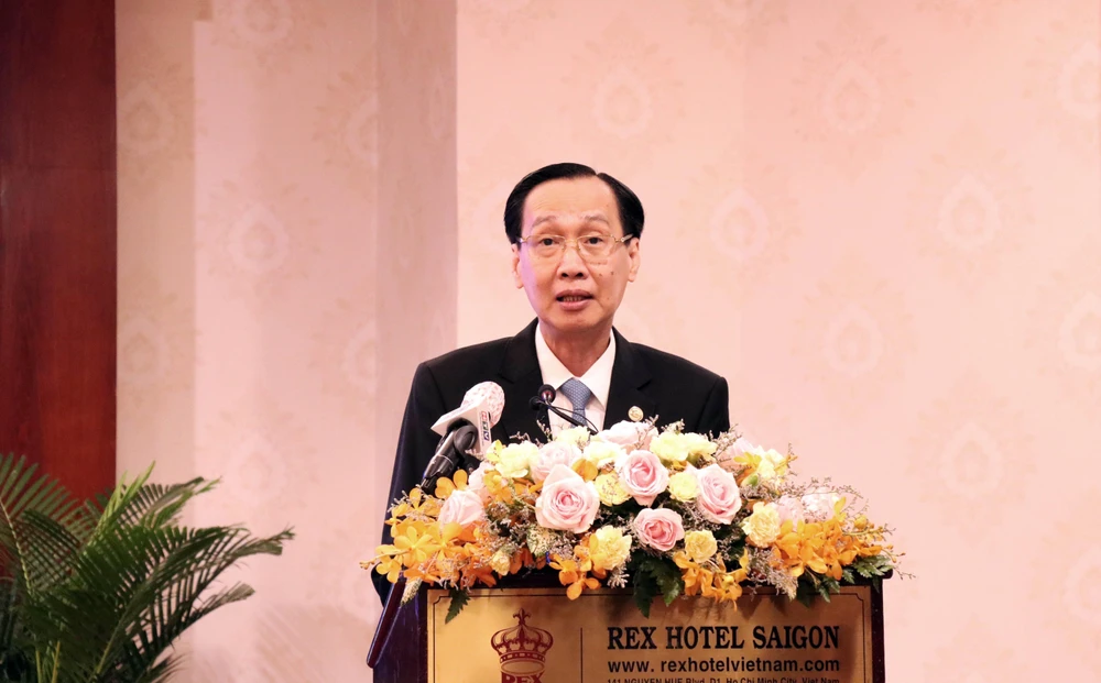 Ông Lê Thanh Liêm, Phó Chủ tịch Thường trực UBND Thành phố Hồ Chí Minh phát biểu. (Ảnh: Xuân Khu/TTXVN)