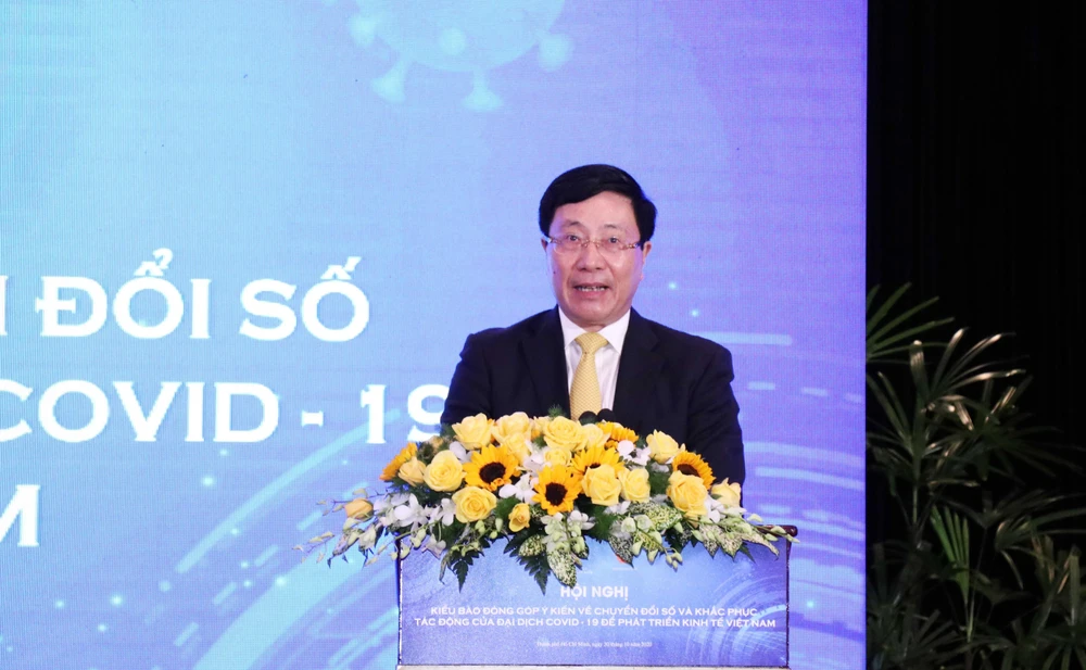 Phó Thủ tướng, Bộ trưởng Bộ Ngoại giao Phạm Bình Minh phát biểu chỉ đạo Hội nghị. (Ảnh: Xuân Khu/TTXVN)