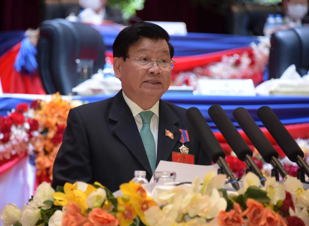 Ông Thongloun Sisoulith được bầu giữ chức Tổng Bí thư Ban Chấp hành Trung ương Đảng Nhân dân Cách mạng Lào khóa XI. (Ảnh: TTXVN)