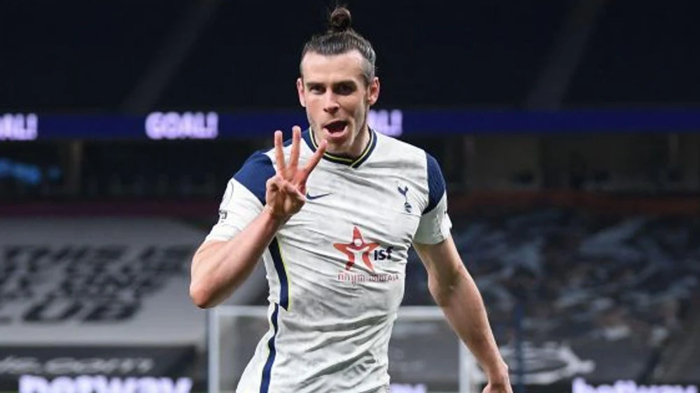 Bale lập hat-trick giúp Tottenham chiến thắng. (Nguồn: Sky)