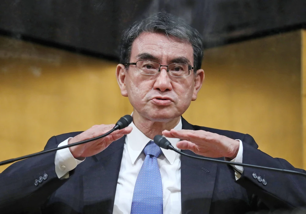 Bộ trưởng Cải cách hành chính Nhật Bản Taro Kono. (Ảnh: Kyodo/TTXVN)