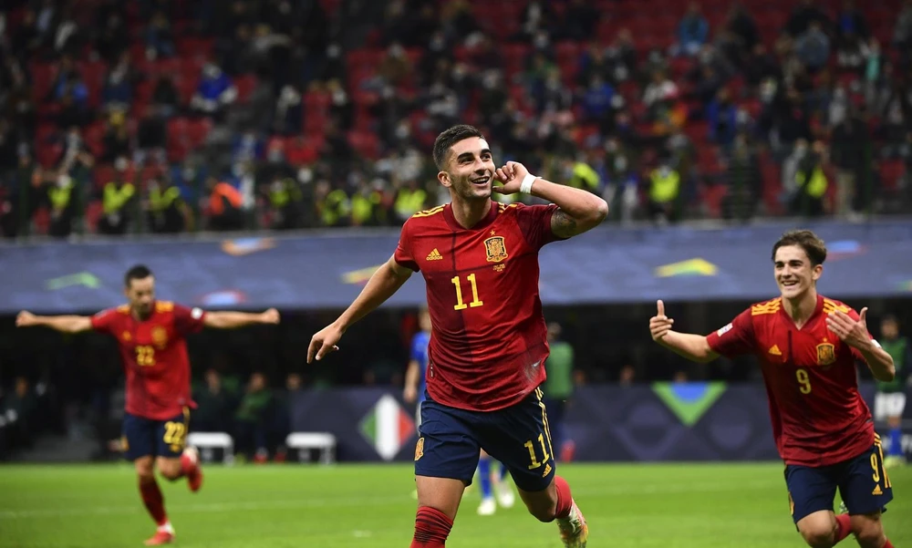 Ferran Torres lập cú đúp đưa Tây Ban Nha vào chung kết Nations League. (Nguồn: Getty Images)
