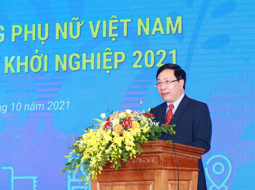 Phó Thủ tướng Thường trực Chính phủ Phạm Bình Minh phát biểu tại buổi lễ. (Ảnh: Phương Hoa/TTXVN)
