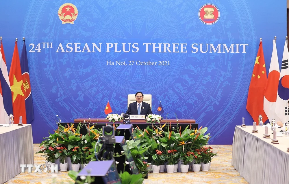 Thủ tướng Phạm Minh Chính tham dự Hội nghị cấp cao ASEAN +3 lần thứ 24. (Ảnh: Dương Giang/TTXVN)