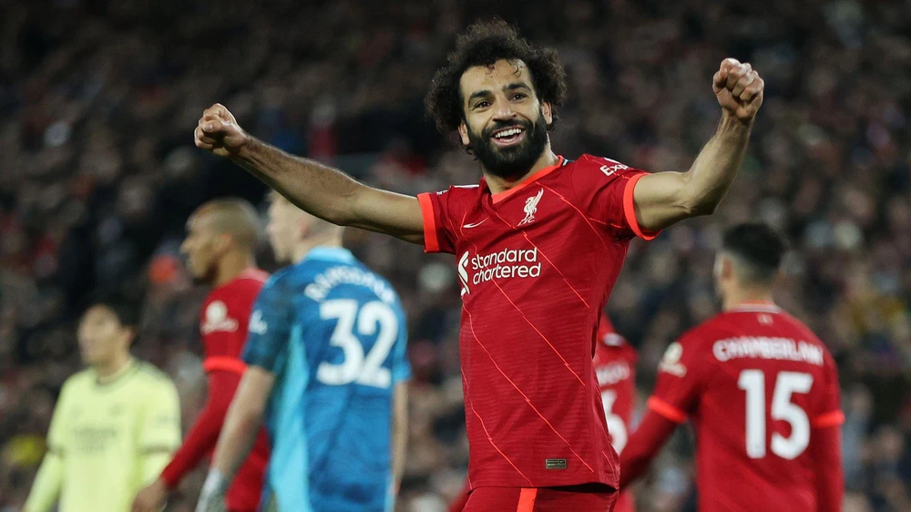 Salah lại ghi bàn để giúp Liverpool thắng đậm Arsenal. (Nguồn: Sky)