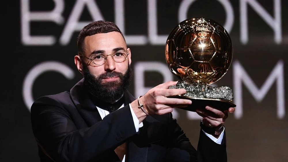 Benzema giành Quả bóng Vàng 2022. (Nguồn: Getty Images)