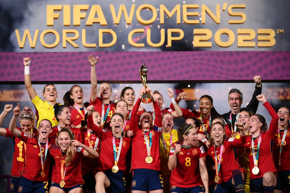 Tuyển Tây Ban Nha đã trở thành nhà vô địch mới của World Cup Nữ. (Ảnh: AFP/TTXVN)