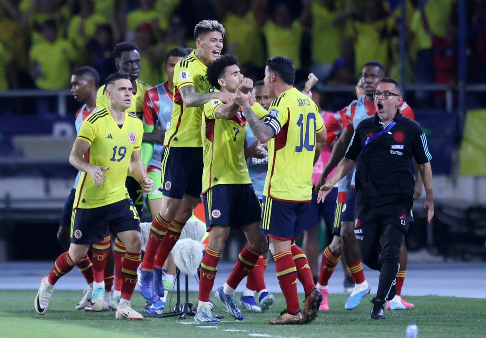 Niềm vui của cầu thủ Colombia. (Nguồn: Reuters)