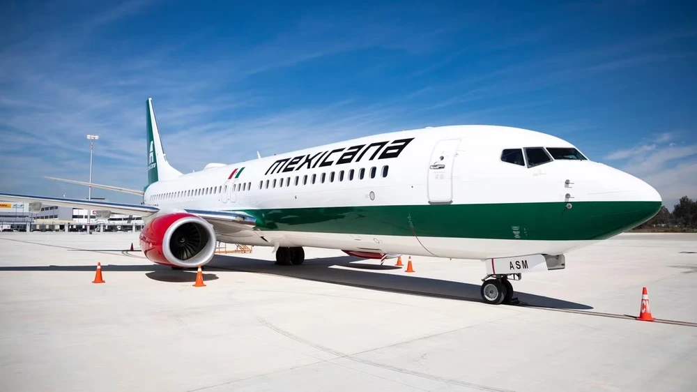 Máy bay của hãng hàng không Mexicana de Aviación.