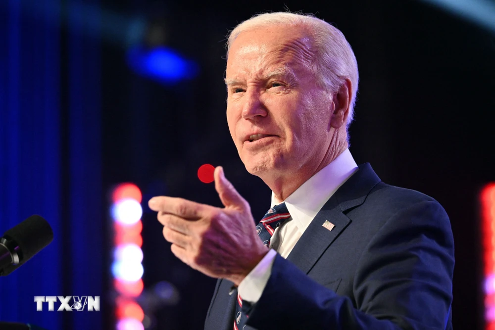 Tổng thống Mỹ Joe Biden phát biểu tại sự kiện vận động tranh cử ở Pennsylvania ngày 5/1/2024. (Ảnh: AFP/TTXVN)