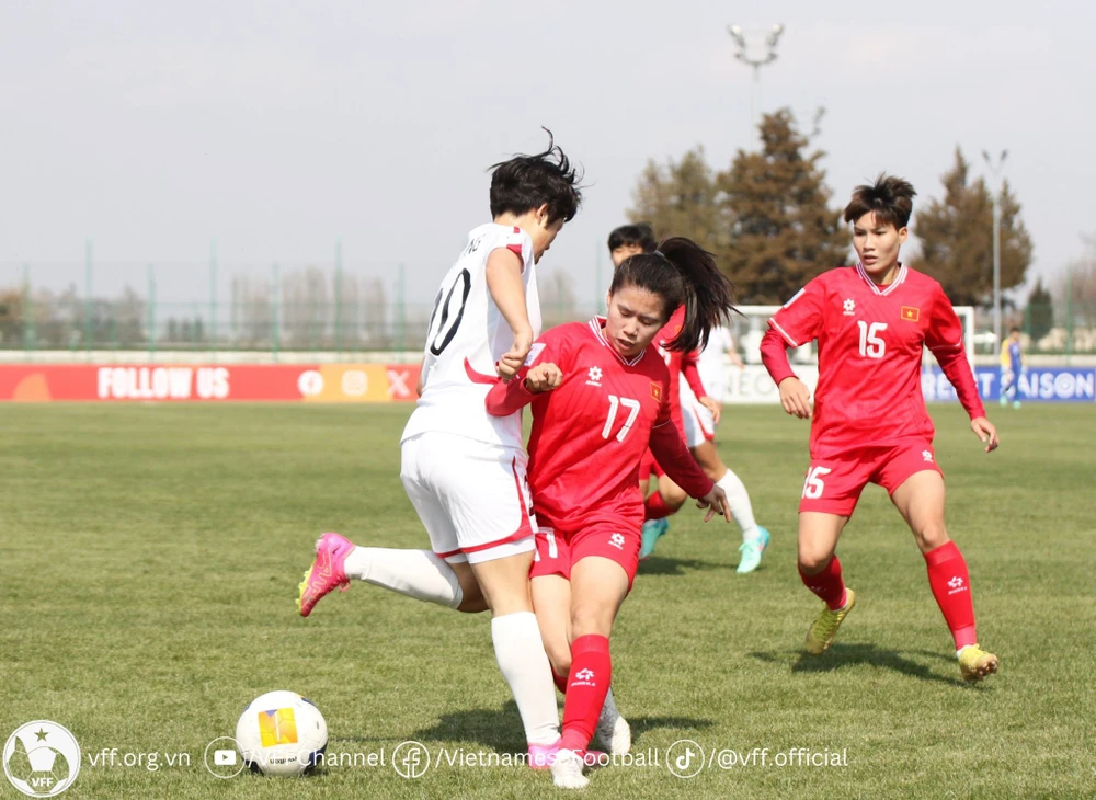 U20 Nữ Việt Nam không thể tạo nên bất ngờ trước U20 Nữ Triều Tiên. (Nguồn: VFF)