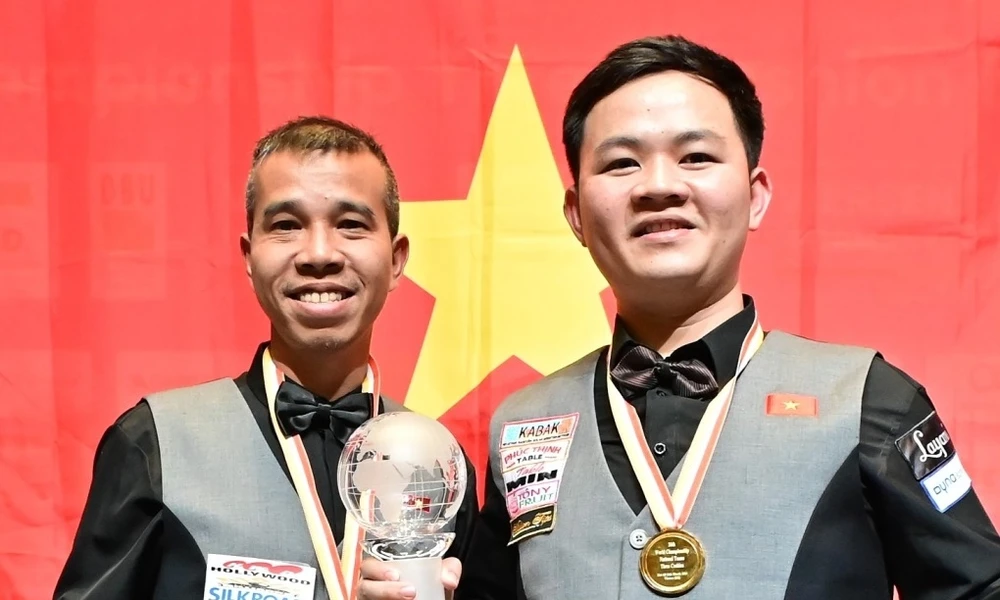 Việt Nam giành chức vô địch billiard carom 3 băng đồng đội thế giới- Ảnh 1.