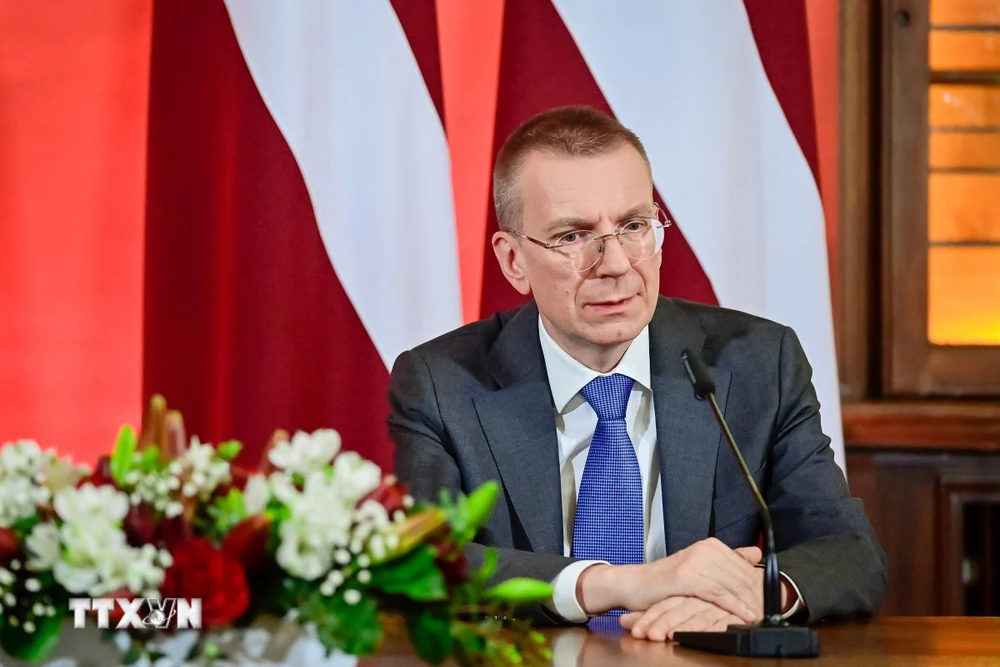 Tổng thống Latvia Edgars Rinkevics. (Ảnh: AFP/TTXVN)