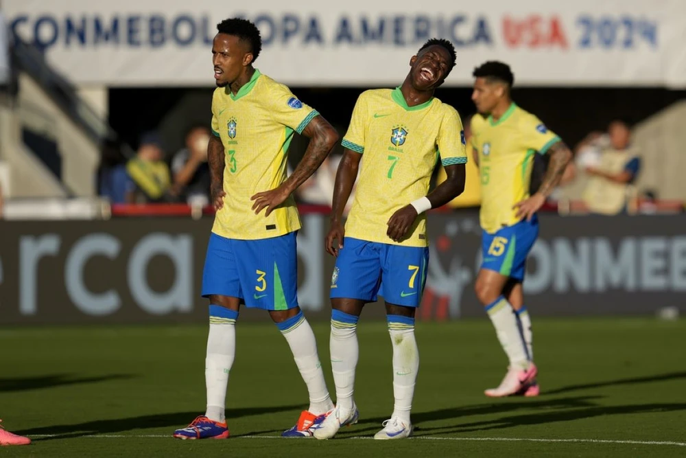 Brazil sẽ phải đối đầu Urguay ở tứ kết Copa America 2024. (Nguồn: AP)