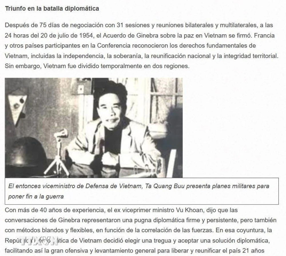 Truyền thông Argentina đánh giá cao ý nghĩa của Hiệp định Geneva năm 1954- Ảnh 2.