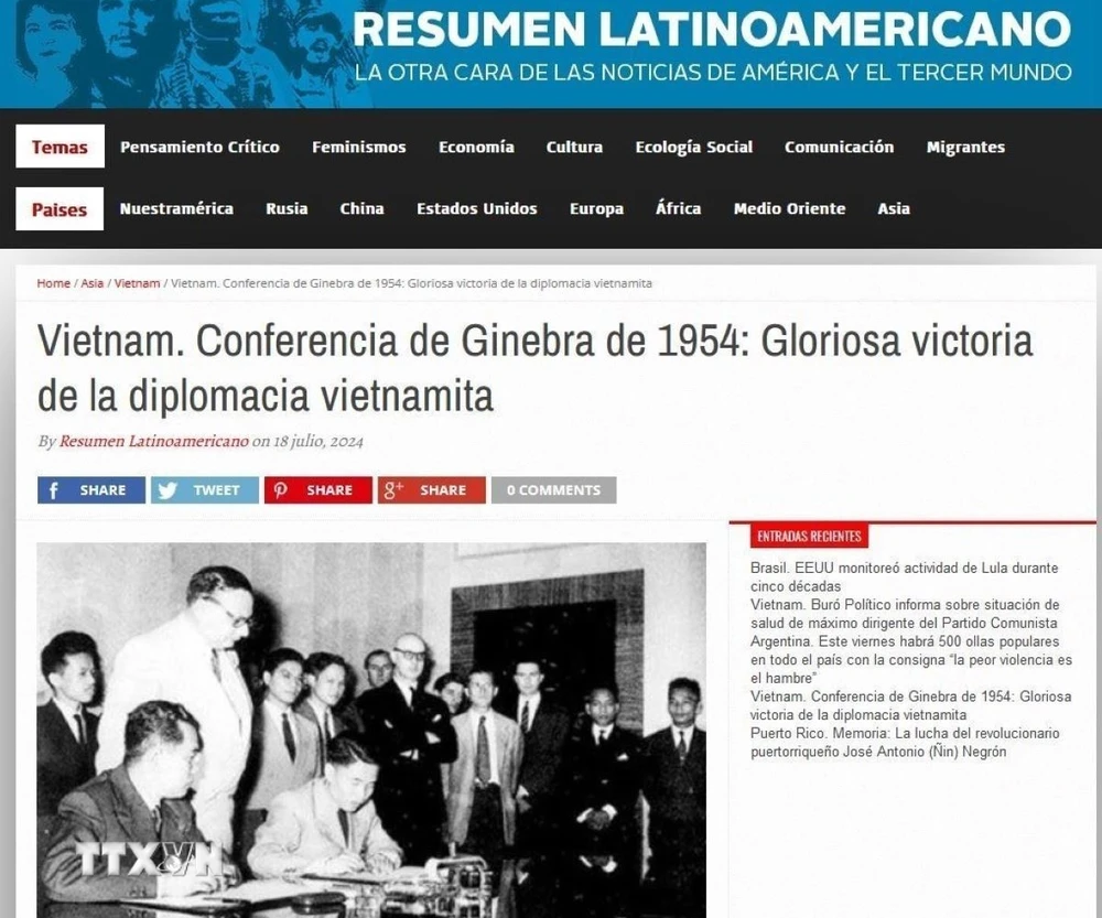 Truyền thông Argentina đánh giá cao ý nghĩa của Hiệp định Geneva năm 1954- Ảnh 1.