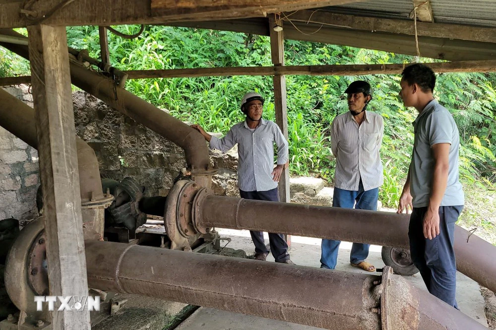 Một trong hai trạm bơm dịch vụ công ích thủy lợi ở xã Chư Răng, huyện Ia Pa, tỉnh Gia Lai. (Ảnh: Hoài Nam/TTXVN)