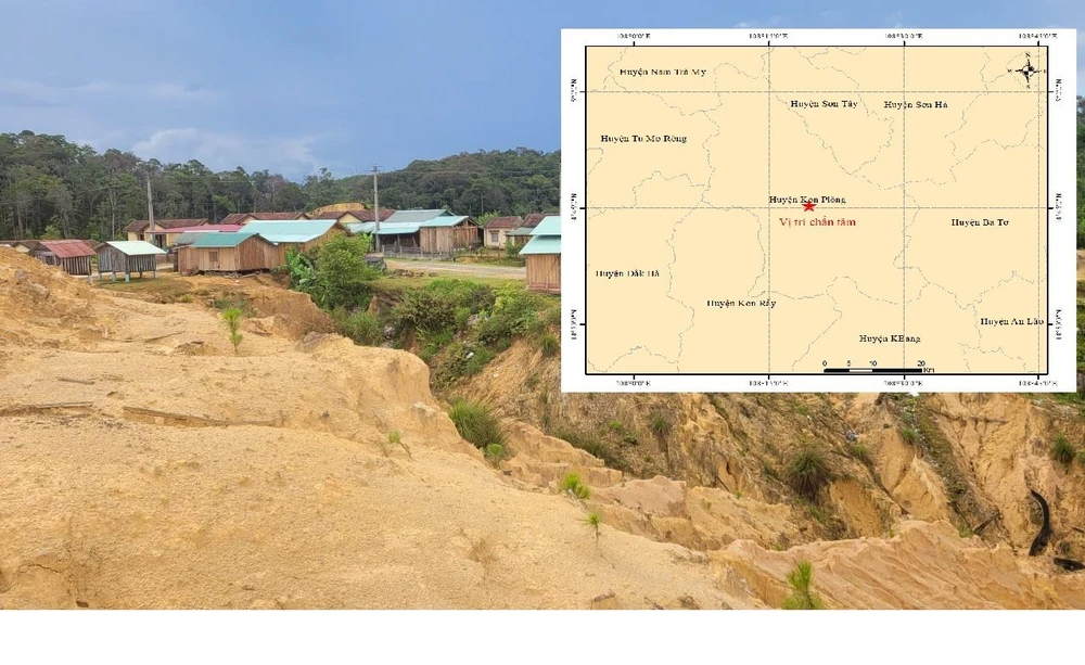 Trận động đất thứ 4 liên tiếp xảy ra trong ngày 19/7 tại huyện Kon Plông, tỉnh Kon Tum. (Ảnh: Hùng Võ/Vietnam+)