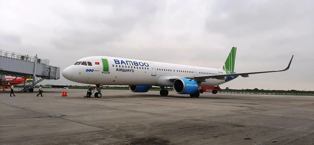 Máy bay của hãng hàng không Bamboo Airways. (Ảnh: Việt Hùng/Vietnam+)