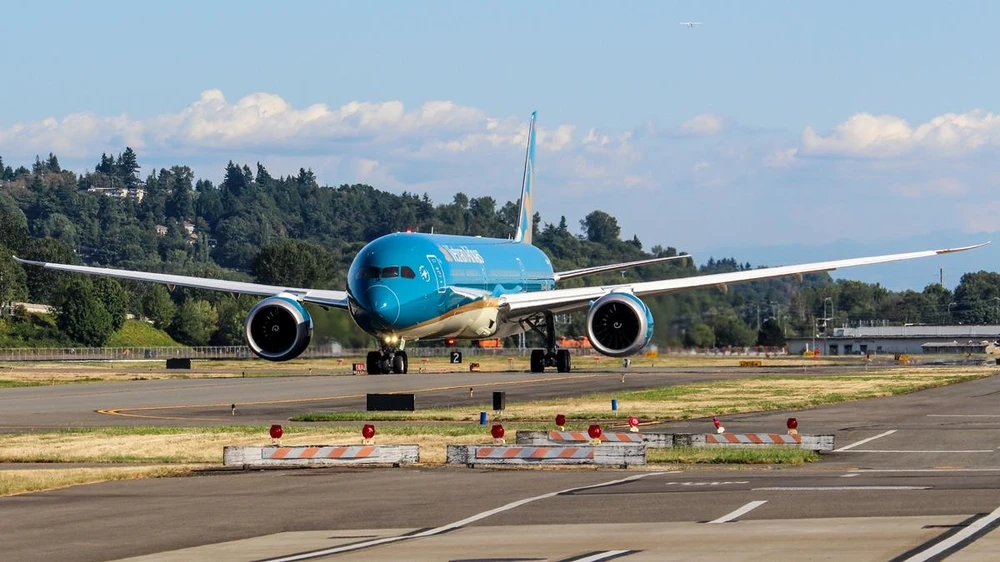 Chiếc máy bay lớn nhất Việt Nam Boeing 787-10 sẽ đáp xuống sân bay Nội Bài vào tối 16/8. (Ảnh: VNA cung cấp)