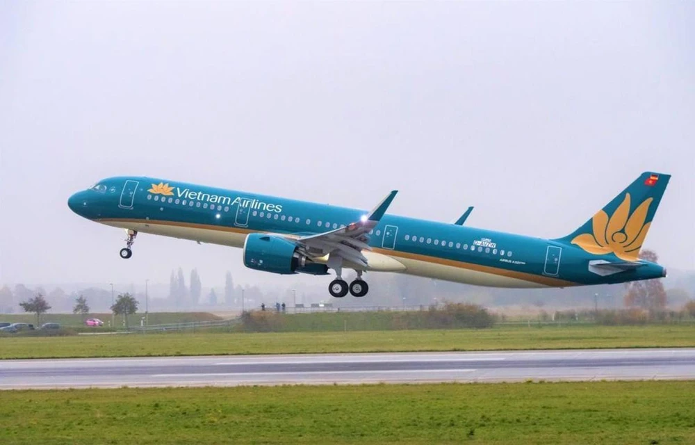 Máy bay của hãng hàng không Vietnam Airlines. (Ảnh: CTV/Vietnam+)