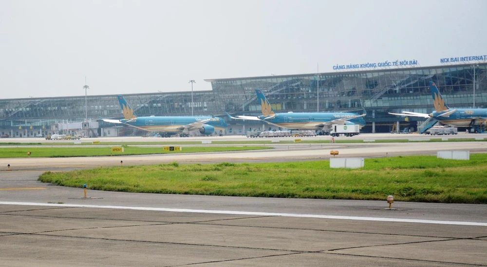 Sân bay Nội Bài sẽ có 4 đường cất hạ cánh, công suất đón 100 triệu khách/năm. (Ảnh: Việt Hùng/Vietnam+)