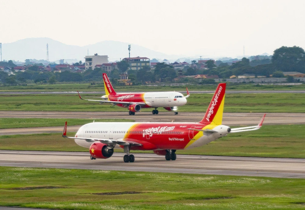 Máy bay của hãng hàng không Vietjet Air. (Ảnh: CTV/Vietnam+)