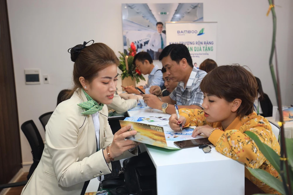 Với việc đưa vào vận hành phòng vé Đà Nẵng, Bamboo Airways kỳ vọng sẽ tạo điều kiện cho người dân sẽ thêm dễ dàng tiếp cận và sử dụng dịch vụ của hãng. (Ảnh: CTV/Vietnam+)