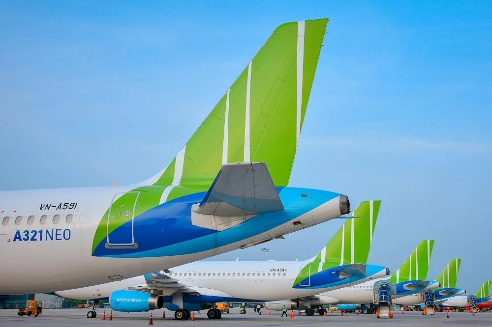 Đội tàu bay của hãng hàng không Bamboo Airways. (Ảnh: CTV/Vietnam+)