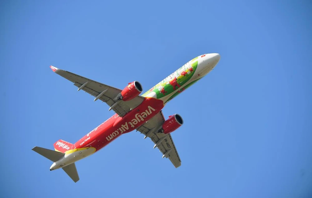 Máy bay của hãng hàng không Vietjet Air. (Ảnh: CTV/Vietnam+)