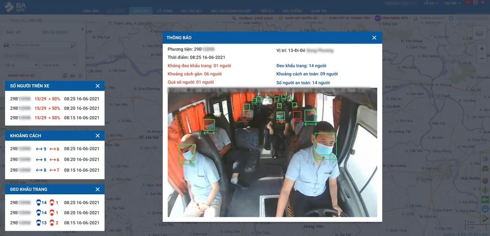 Giải pháp di chuyển an toàn của Công ty Bình Anh để hỗ trợ phòng dịch COVID-19 trên các phương tiện giao thông. (Ảnh chụp màn hình)