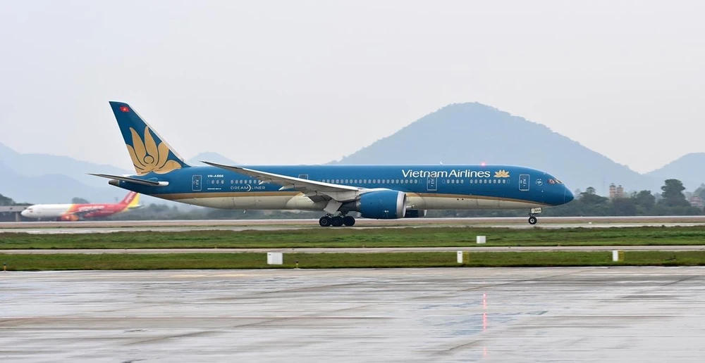 Máy bay của hãng hàng không Vietnam Airlines. (Ảnh: CTV/Vietnam+)