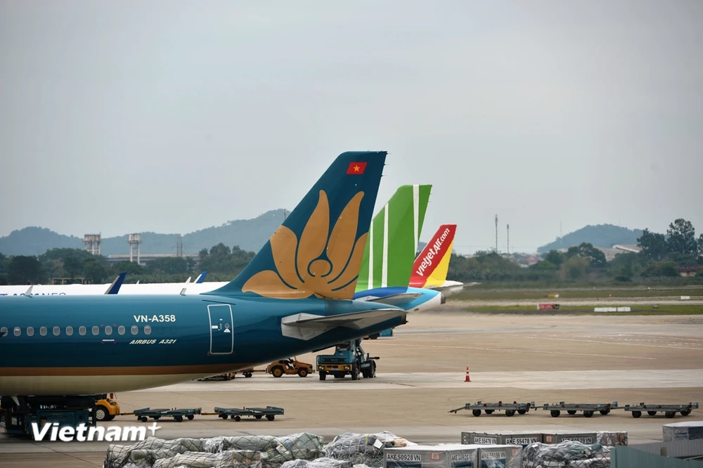 Các Hãng hàng không sẽ tăng thêm nhiều chuyến bay để đáp ứng nhu cầu người dân về quê ăn Tết Nguyên đán Giáp Thìn 2024. (Ảnh: PV/Vietnam+)