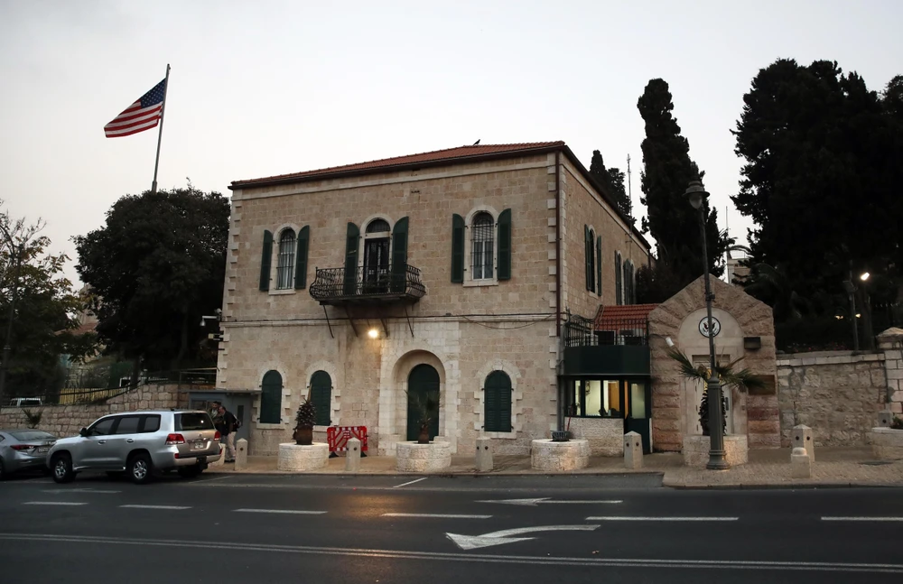 Tòa lãnh sự quán Mỹ ở Jerusalem tháng 10/2018. (Ảnh: AFP/TTXVN) 